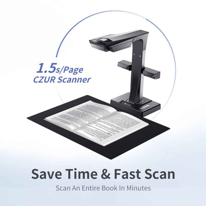 CZUR ET Ultra 40 Megapixels, 420 DPI,  7296*547, JPG, PDF, Searchable PDF, Word, Excel, TIFF, PNG,BMP