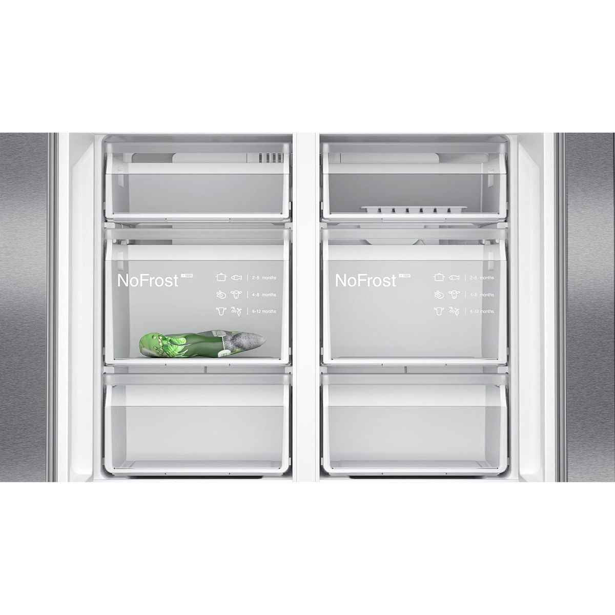 Siemens iQ300 605L French Door Bottom Freezer Fridge Freezer – Black Steel Anti-Fingerprint, (KF96NAXEAG)
