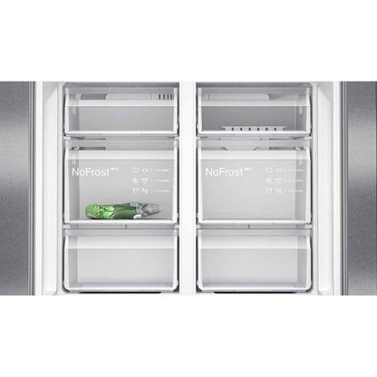 Siemens iQ300 605L French Door Bottom Freezer Fridge Freezer – Black Steel Anti-Fingerprint, (KF96NAXEAG)