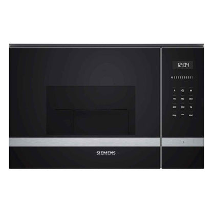 Siemens iQ500 Built In Microwave BE555LMS0M, 60cm, 900 Watts Power, 25 Liters Capacity, CookControl8, 5 Power Levels, Integrated Cleaning system, Grill Function, Black/Stainless Steel