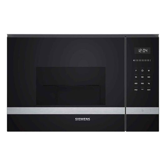 Siemens iQ500 Built In Microwave BE555LMS0M, 60cm, 900 Watts Power, 25 Liters Capacity, CookControl8, 5 Power Levels, Integrated Cleaning system, Grill Function, Black/Stainless Steel