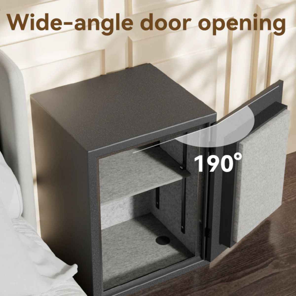 Deli T602 Fireproof Safe, Digital Security Safe Box for Home & Office, Heavy-Duty 1-Hour Fireproof Steel Safe 68kg (80x45x40cm) Dark Grey