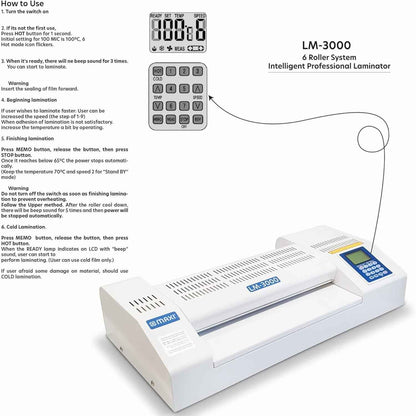 MAXI A3 Auto Feeder Laminator – 6 Roller System, High-Speed Professional Lamination, 80–350 Microns, Heavy-Duty Commercial Use | MX-LM3000