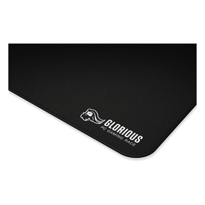 Glorious 3XL Extended Gaming Mouse Pad/Mat, Long Black Cloth, Mousepad, Stitched Edges, 48x24 |Black