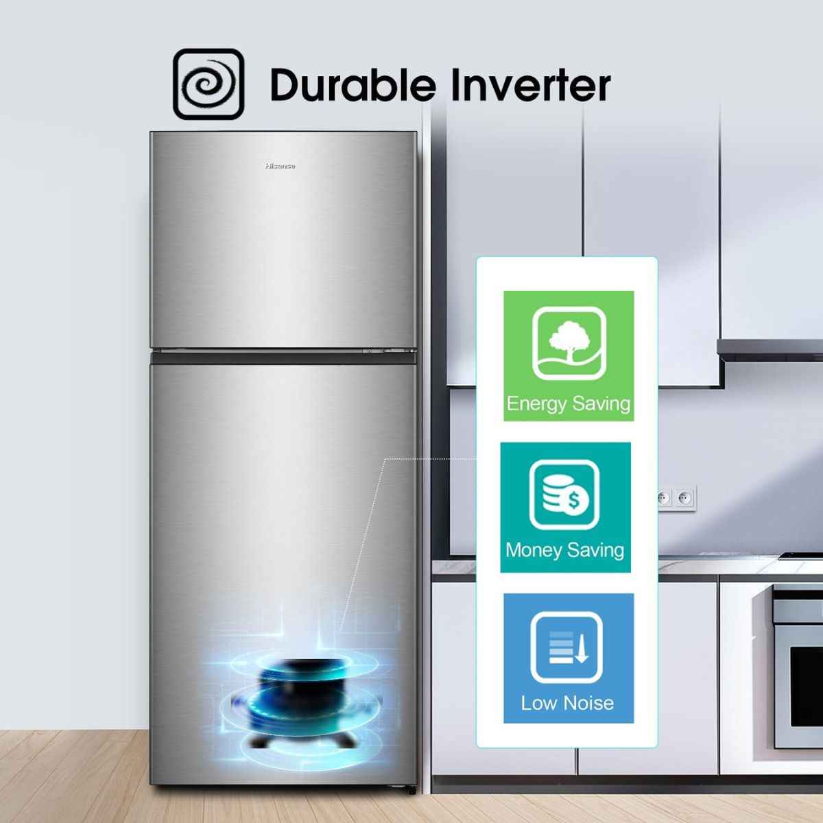 Hisense 488L Gross Top Mount Refrigerator – RT488N4ASU1, with Inverter Compressor & No Frost