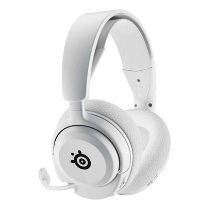SteelSeries Arctis Nova 5 Wireless Headphones, 40mm Neodymium Drivers, Clear Cast Gen 2.x, Retractable Boom, 360° Spatial Audio, Quick-Switch Wireless, White