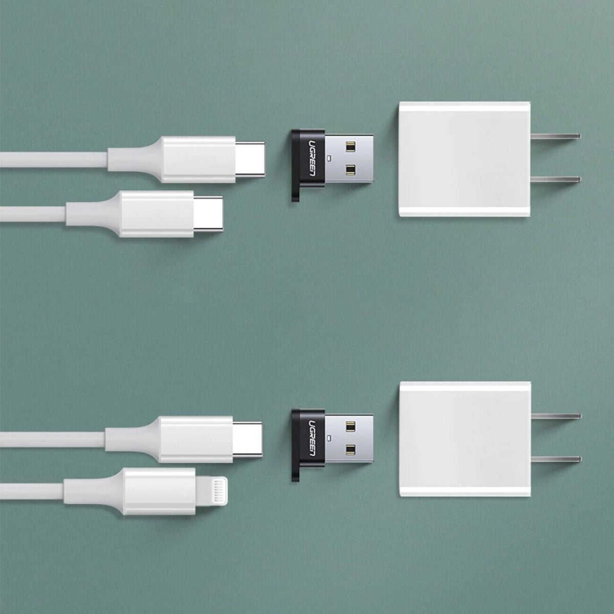 UGREEN US280 USB-C Female to USB-A 2.0 Male Adapter | 480Mbps | Aluminum Alloy | Black | 50568