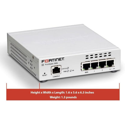 Fortinet FortiGate-30G Firewall – Network Security Appliance, 800Mbps IPS, 500Mbps Threat Protection, 1 Year FortiGuard UTP & FortiCare Premium