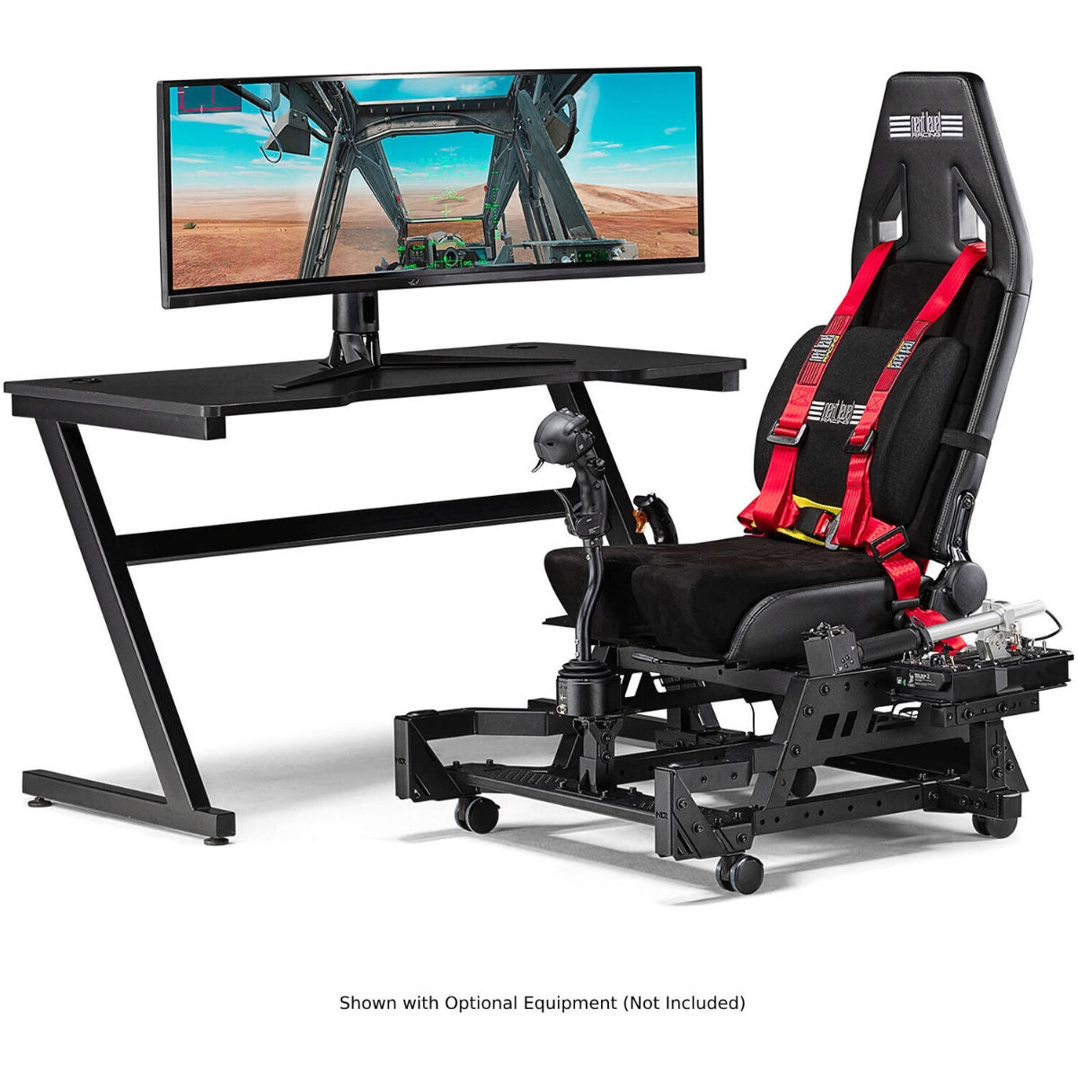 Next Level Racing Flight Seat Pro, 4ft-6ft 9" Supported Height, 150kg Supported Max Weight, Casters & Stationary Feet, Dense Foam Seat w/ Lumbar Cushion, Adjustable Mounting Plates, Black | NLR-S033
