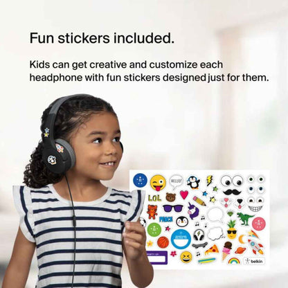 Belkin SoundForm Mini Wired On-Ear Headphones for Kids – AUD004btBK (Black)