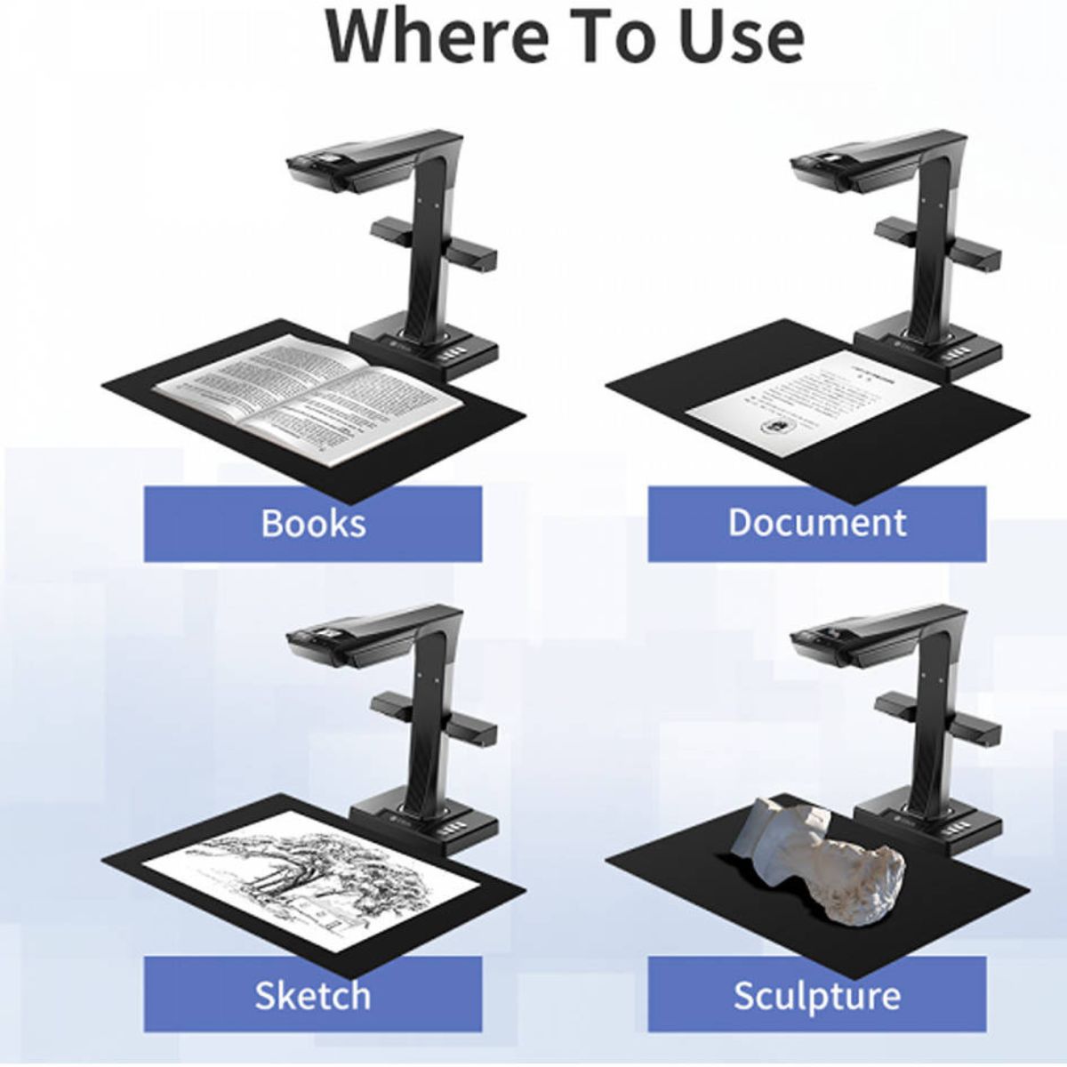 CZUR ET-25 Pro Overhead Book/Document Scanner, 25MP HD Camera, Scan up to A3 Format, Patented Page-Flattening Algorithms, 1.5s/page Print Speed, Efficient OCR, JPG, PDF, TIFF, Gray | ET25 Pro