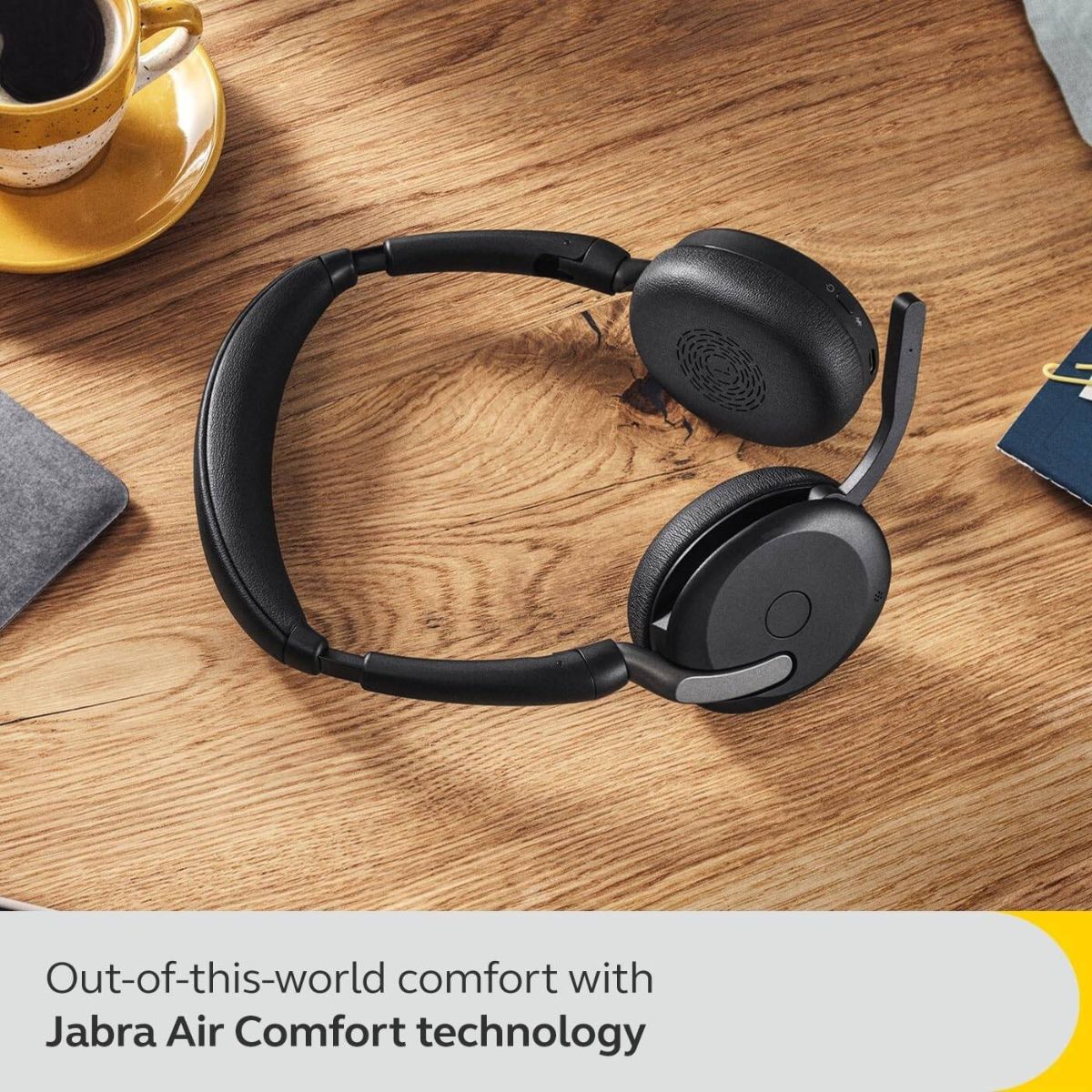 Jabra Evolve2 65 Flex Professional Wireless Headset | Hybrid Active Noise Cancellation | Microsoft Teams Certified | USB-A Dongle | Black | 26699-999-999