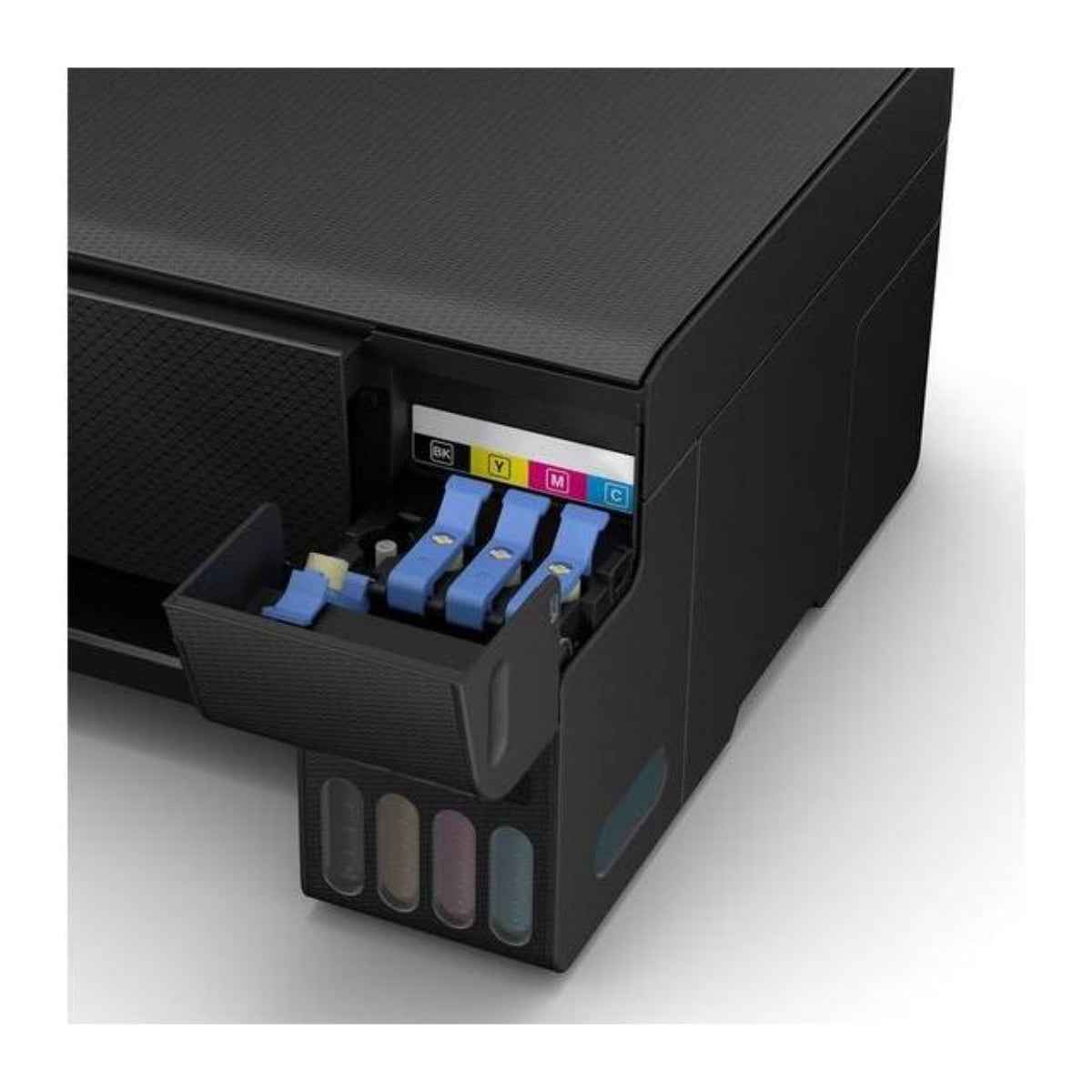 Epson EcoTank L3210 A4 All-in-One Ink Tank Printer, 5760 x 1440 dpi Resolution, Print/Scan/Copy, Up to 33.0 ppm Print Speed, 180 x 1 Nozzles, Spill Free, Error Free Refilling, USB, Black | C11CJ68405