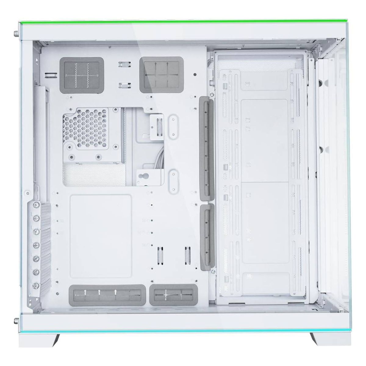 Lian Li O11D EVO RGB E-ATX Dual Chamber Gaming Case, ARGB Lighting, 420mm Radiator Support, Tempered Glass, White | G99.O11DERGBW.00