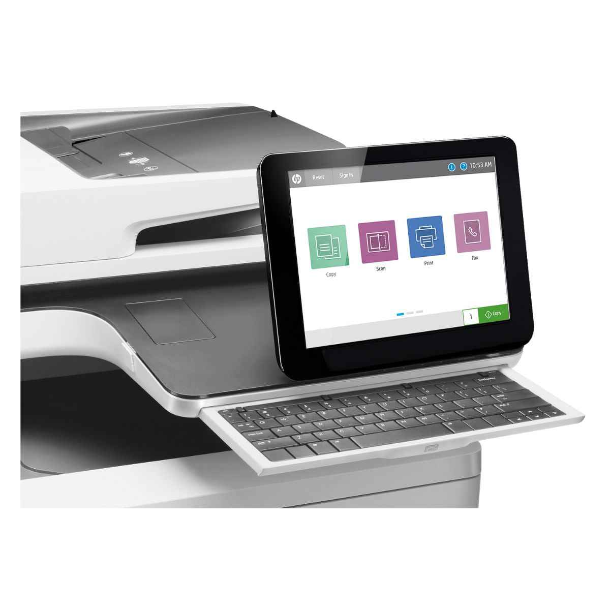 HP Color LaserJet Enterprise Flow MFP M578c Laser Printer, Print, Copy, Scan, Fax, Print Speed Up to 38ppm (Black) & 38ppm (Color), HP ImageREt 3600 Quality, 8" Color Touch Screen, White | 7ZU87A