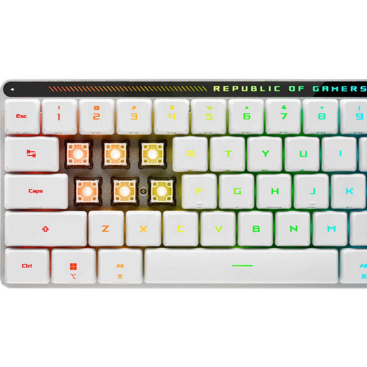 Asus ROG Falchion RX Low Profile Gaming Keyboard – 65% Compact, Tri-Mode Wireless, Optical Switches, Touch Panel, Aura RGB