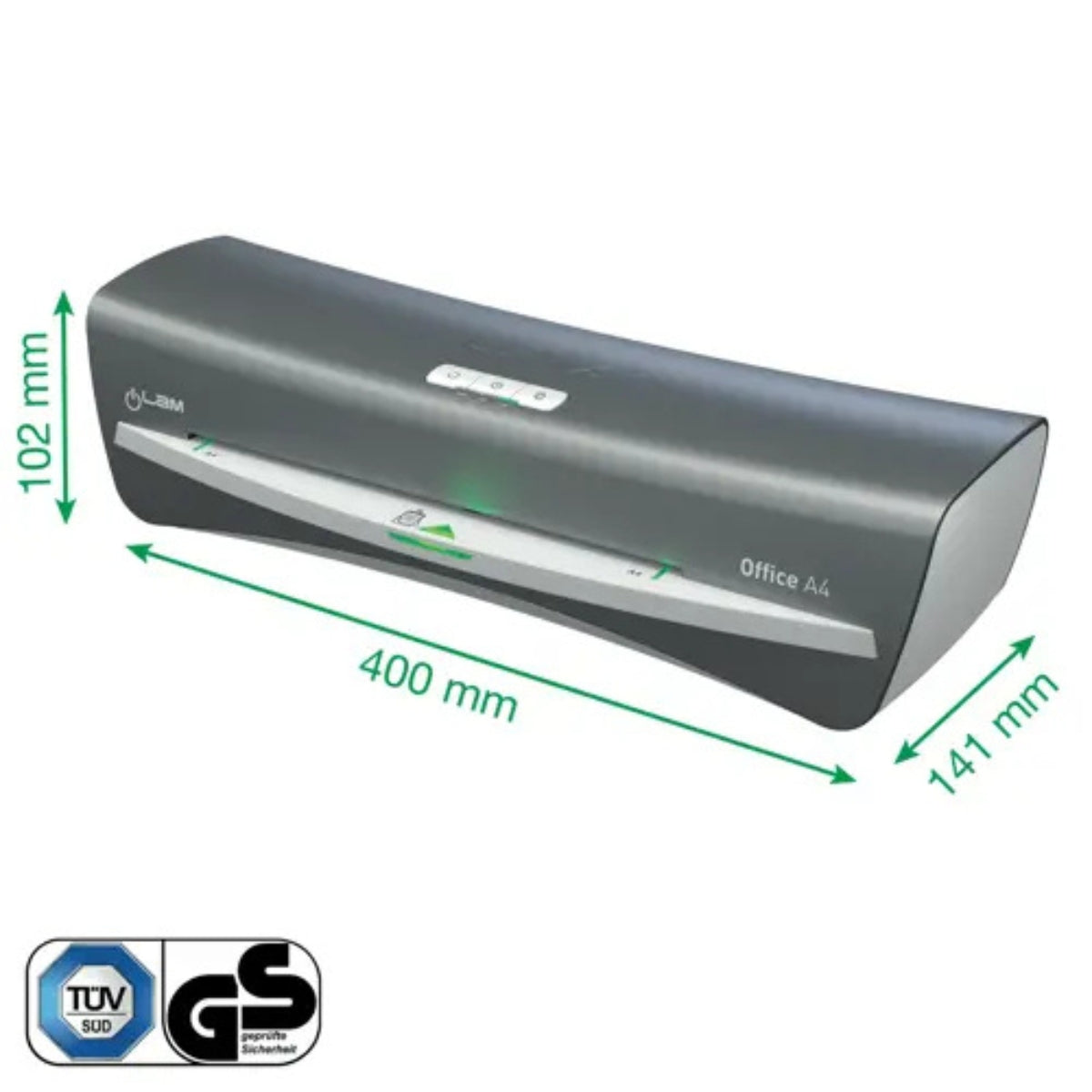Leitz iLam Office A4 Laminator – Fast Warm-Up, 80–125 Microns, Compact Design, Silver/White | LE72511084