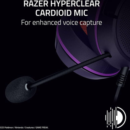 Razer Kraken Kitty V2 Gaming Headset | 40mm TriForce Drivers | HyperClear Cardioid Mic | Chroma RGB | USB Type-A | Gengar Pokémon Edition | RZ04-04730300-R3M1