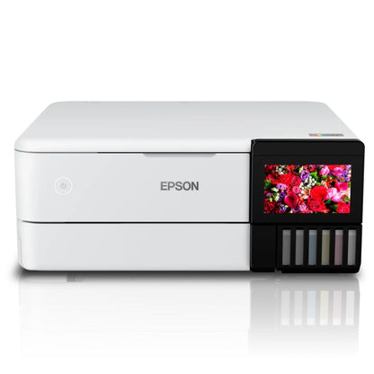 Epson EcoTank L8160 3-in-1 A4 Photo Printer, 6-Colour Claria ET Ink, Print/Scan/Copy, Duplex Printing, Wi-Fi, Ethernet, AirPrint, White | L8160