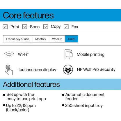 HP OfficeJet Pro 9123 All-in-One Printer - Wireless, Automatic document feeder, Two-sided printing, Two-sided scanning, Scan to PDF/Email, Touchscreen