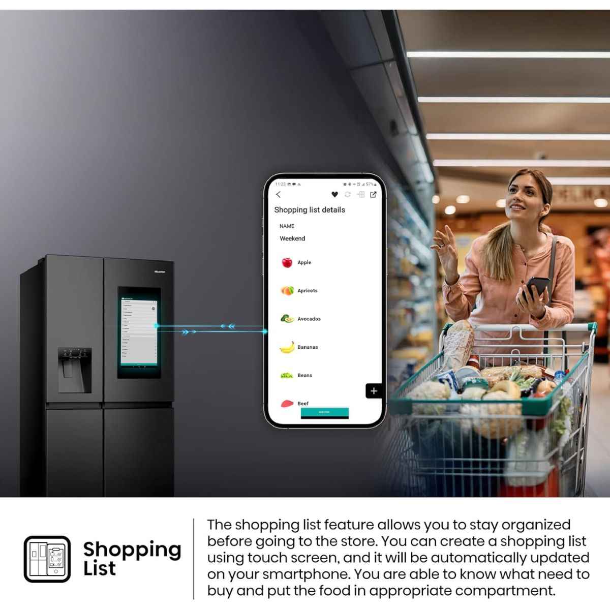 Hisense 819L Gross / 614L Net Side by Side Refrigerator – RS9P819GTB, Wi-Fi Smart Connectivity, Ice & Water Dispenser