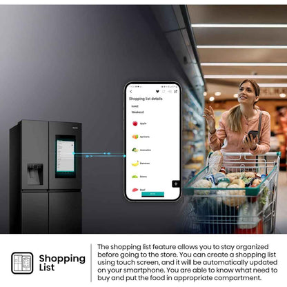 Hisense 819L Gross / 614L Net Side by Side Refrigerator – RS9P819GTB, Wi-Fi Smart Connectivity, Ice & Water Dispenser