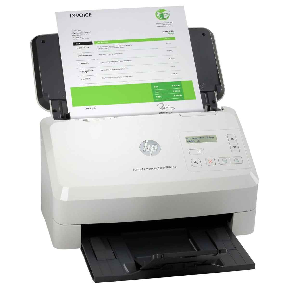 HP ScanJet Enterprise Flow 5000 s5 Scanner, Scans Up To 65ppm / 130 IPM, One Pass Duplex Scanning, Includes 80 Page ADF, USB 3.0 Connectivity, Sheetfed Input Type, 600 DPI Resolution, White | 6FW09A