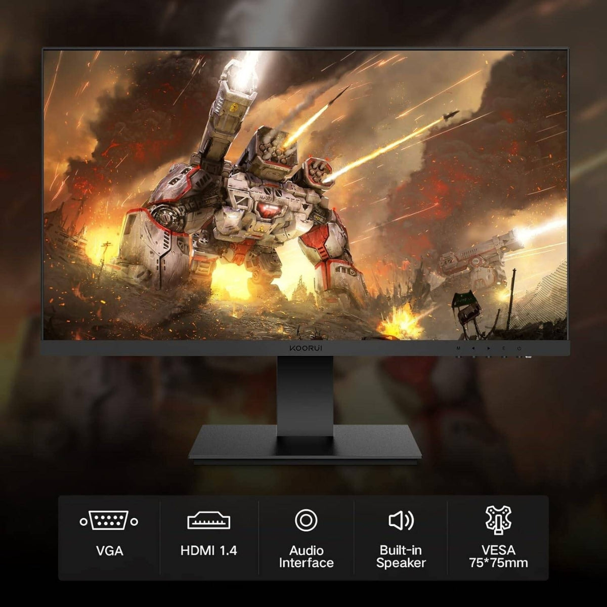 KOORUI S01 Gaming Monitor – 22" VA Display, FHD Resolution, 100Hz Refresh Rate, 4ms (OD) Response Time, FreeSync &amp; G-Sync Compatible