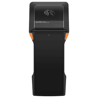 Sunmi V2s Plus T5F0 Handheld POS Terminal – 6.22″ HD+ Display, 3GB RAM + 32GB Storage, Integrated Printer &amp; Scanner (Black/Orange)