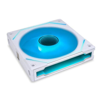 Lian Li SL-Infinity 120 RGB UNI Fan – Infinity Mirror Design, 2100 RPM, 61.3 CFM Airflow, PWM, Fluid Dynamic Bearing, Pack of 3 | Black / White