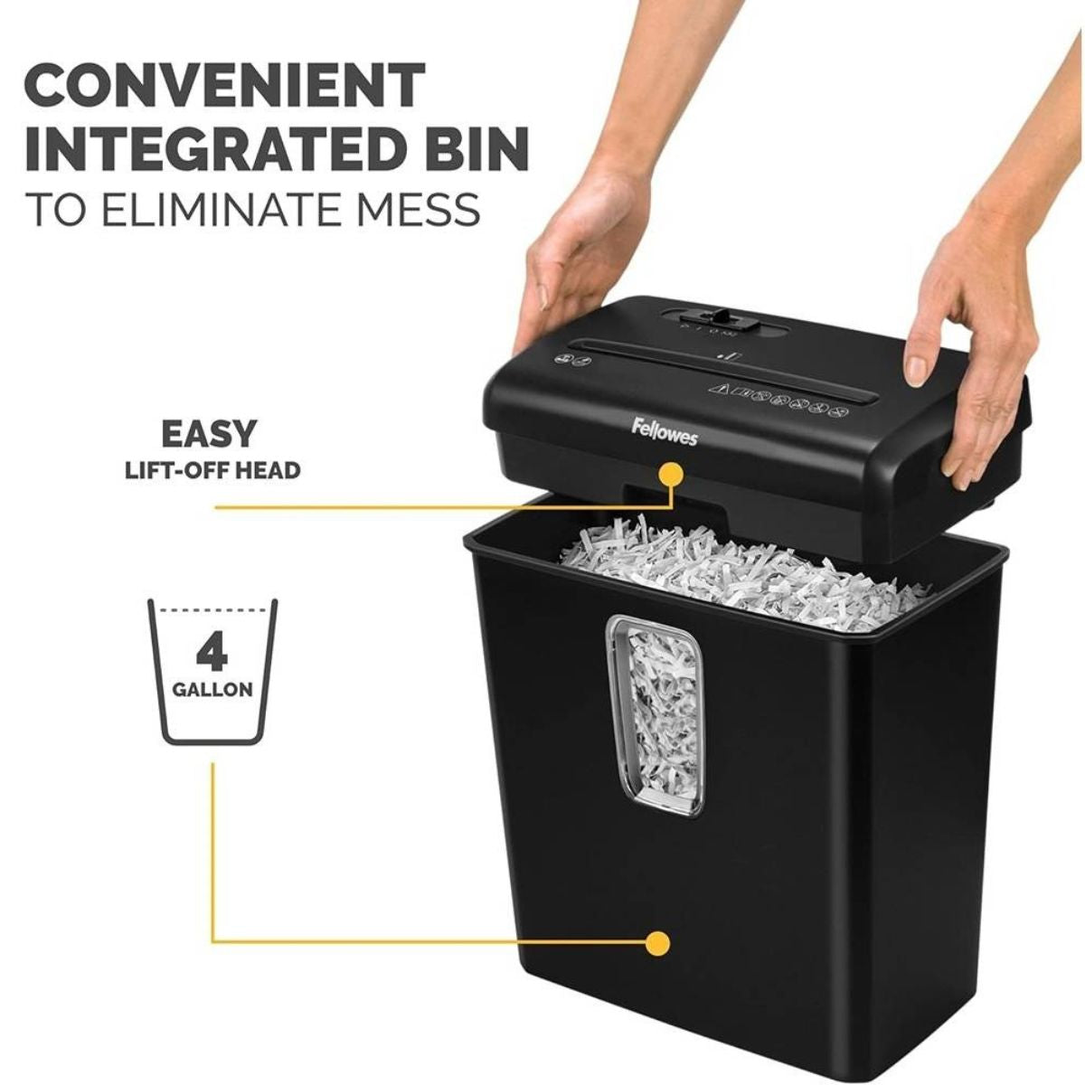 Fellowes Powershred P-30C Cross-Cut Paper Shredder | 6 Sheet Capacity | P-4 Security Level | 4 x 34mm Cross-Cut Particles | 15L Bin | Black