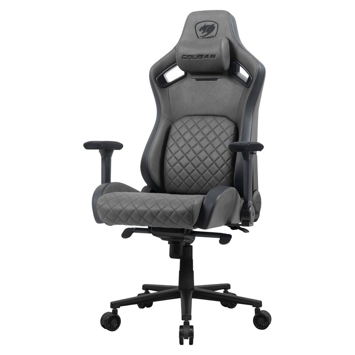Cougar Defensor S Gaming Chair | PushBack Advanced Lumbar Support | 4D Folding Armrests | Leather-Like Fabric Surface | Adjustable Ergonomic Design | Class 4 Gas Lift Cylinder