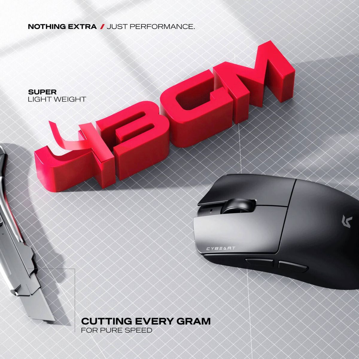 Cybeart Artemis Wireless Gaming Mouse – 1000Hz, 52g Ultra-Light, 24,000 DPI, Tri-Mode