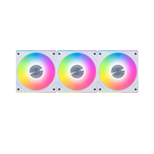 Lian-Li UNI FAN CL Wireless Computer Fan – 120mm, 2150 RPM, 77.34 CFM Airflow, FDB Bearing, Pack of 3 | Black / White