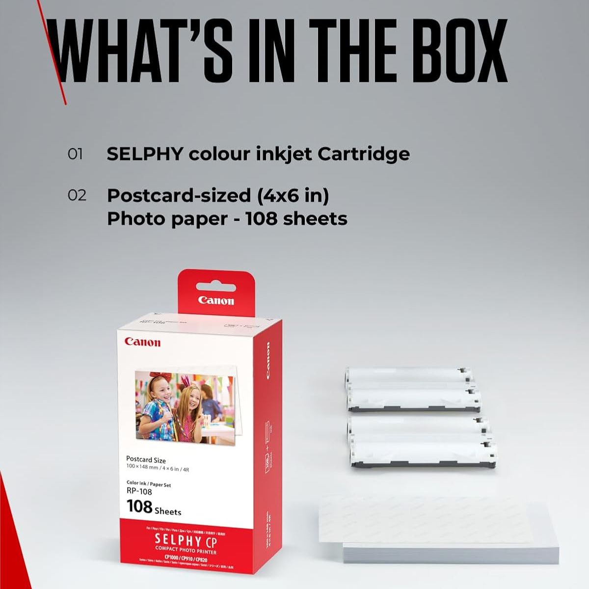 Canon RP-108 Color Ink + 100 x 148 mm Paper Set, 108 Sheets