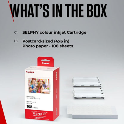 Canon RP-108 Color Ink + 100 x 148 mm Paper Set, 108 Sheets