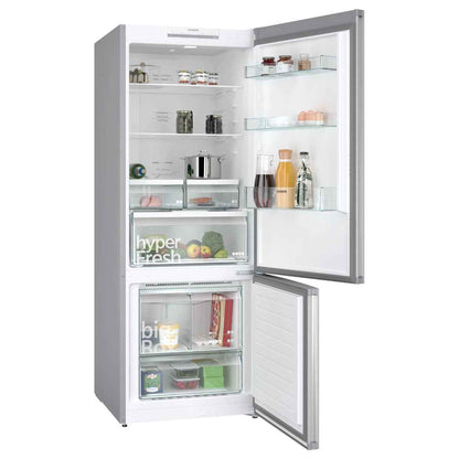 Siemens iQ300 530L Free-Standing Bottom Freezer Refrigerator – Inox-Look (Model KG55NVLE0M)