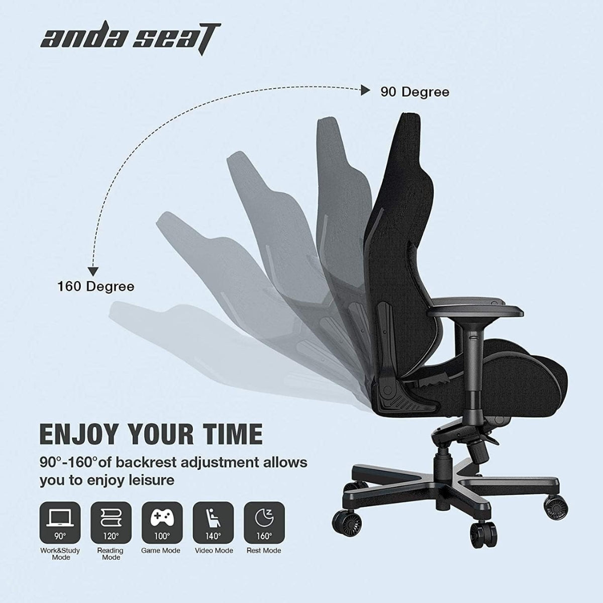 AndaSeat T-Pro II Premium Gaming Chair, 4D Armrests, Memory Foam Neck Pillow & Lumbar Support