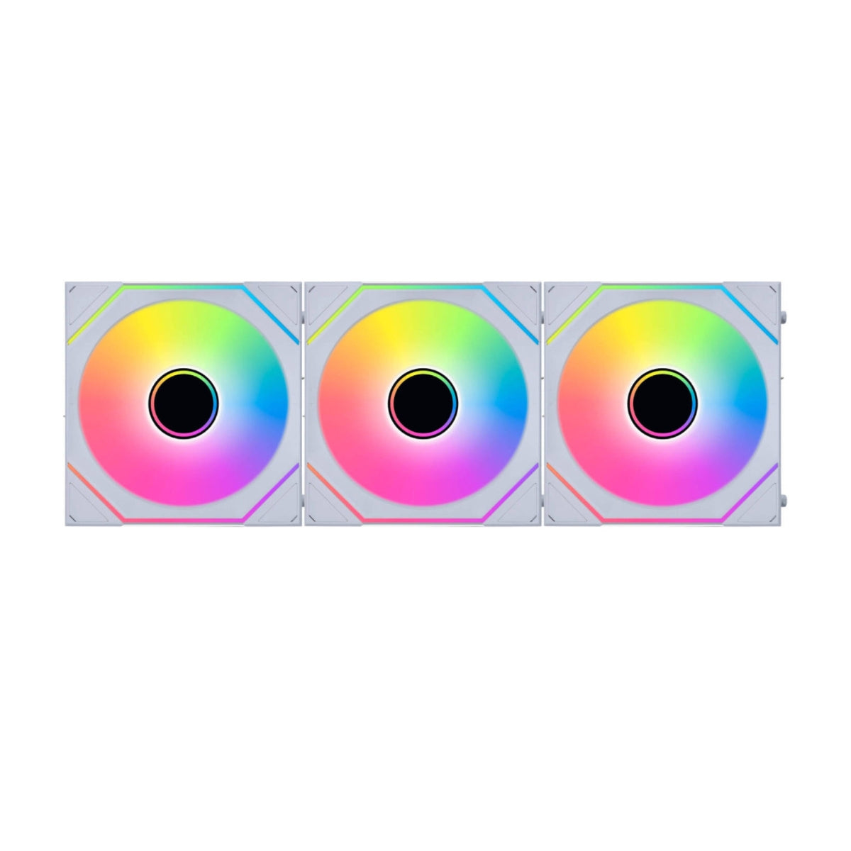 Lian-Li UNI FAN SL-INF Wireless Reverse Blade 120mm Case Fans – 2200 RPM, 69.7 CFM Airflow, FDB Bearing, Pack of 3 | Black / White
