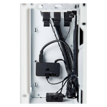 Corsair 280X Crystal RGB Tempered Glass Micro ATX PC Case, Steel+Plastic+Tempered Glass Materials, Up to 240mm Radiator, Up to 6x Fans, White | CC-9011137-WW