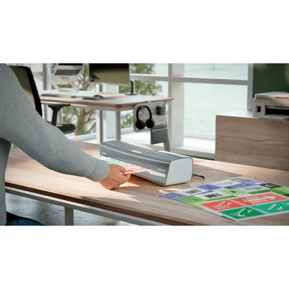 Leitz iLam Office A3 Laminator – Fast Warm-Up, 80–125 Microns, High-Speed Performance, Silver/White | LE72531084