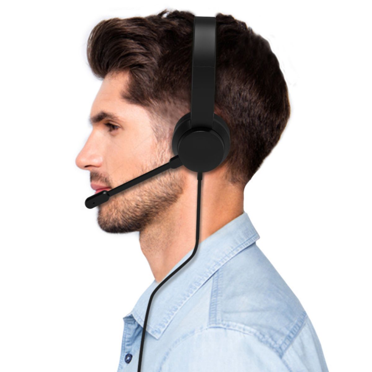 PORT Connect USB Comfortable Stereo Office Headset – Noise-Reducing Microphone, Plug & Play, Lightweight Design | 901605