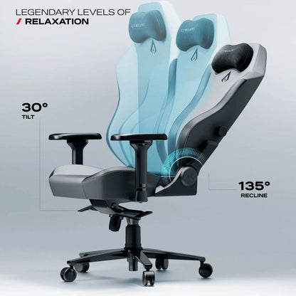 Cybeart X11 Gray APEX 2.0 Gaming Chair | Endura Nappa Leatherette | 4D Lumbar & Armrests | 135° Recline | 150kg | GC-PUAPEX-06