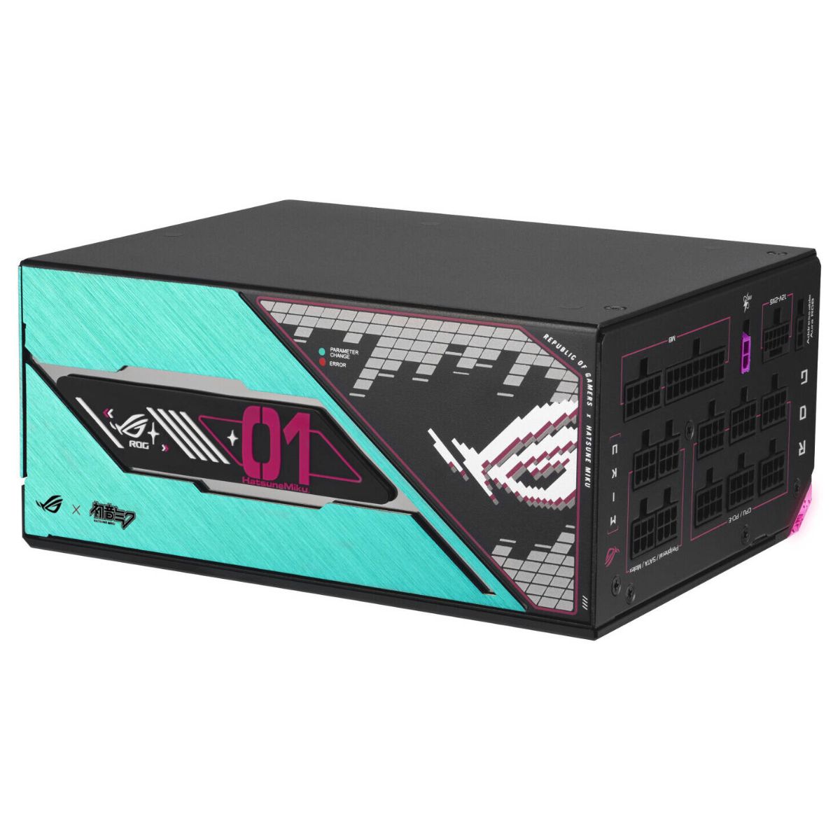 Asus ROG Thor 1200W Platinum III Hatsune Miku Edition Power Supply, 80 PLUS Platinum Efficiency, Active PFC, ATX 3.1 Standard, Cybenetics Lambda A++ Certification