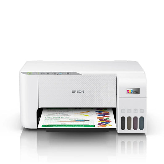Epson EcoTank L3256 A4 Wi-Fi AIO Ink Tank Printer, Borderless Printing Up to 4R, Spill Free Error Free Refilling, 5760x1440 dpi Res, 33.0ppm/15.0ppm Print Speed, White | C11CJ67421