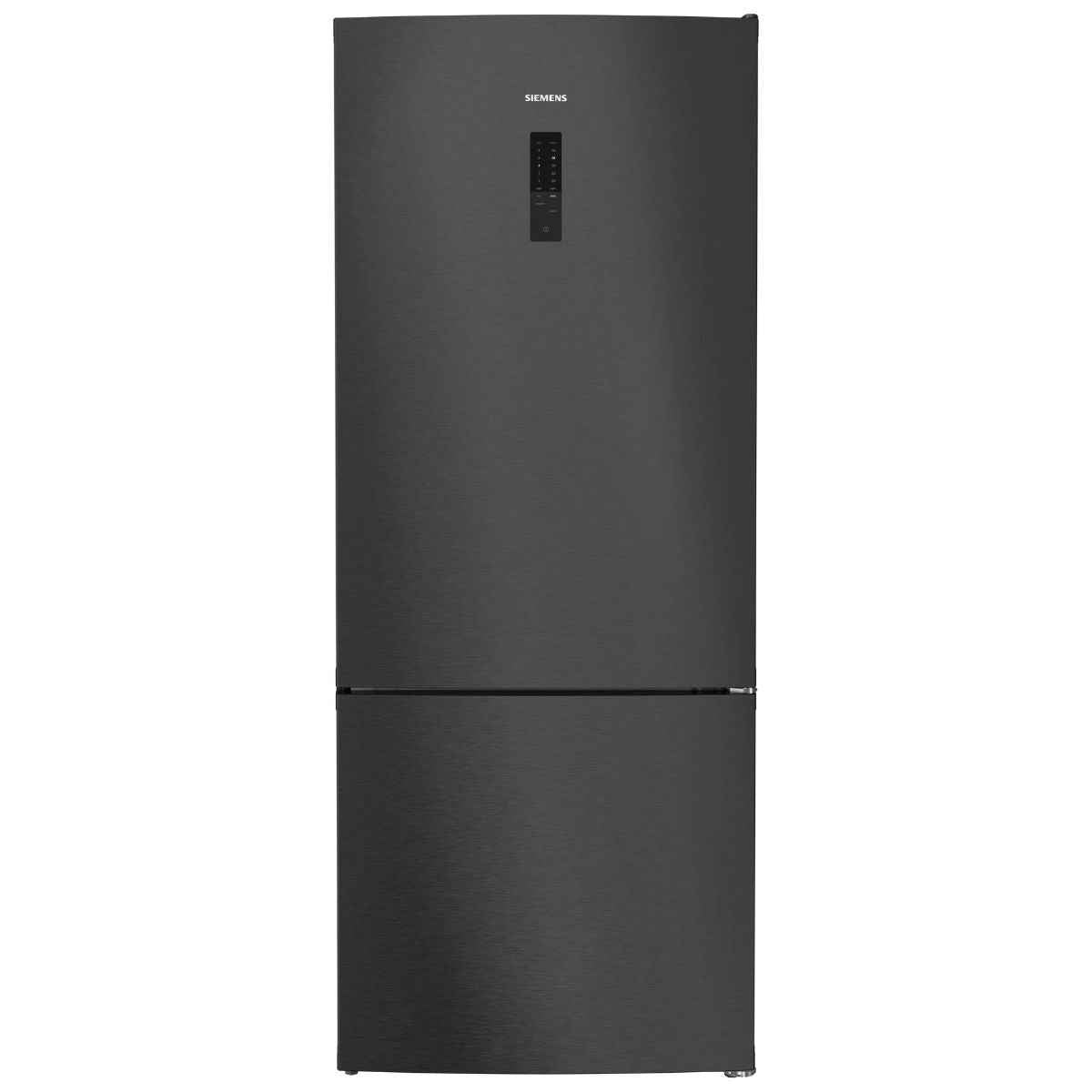 Siemens iQ500 free-standing fridge-freezer with freezer at bottom 186x75cm Brushed black steel anti Fingerprint, Total no Frost (KG76NCXE0M)