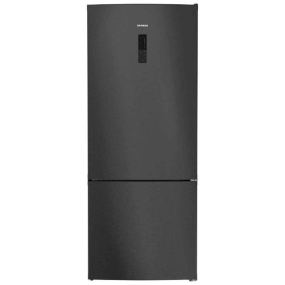 Siemens iQ500 free-standing fridge-freezer with freezer at bottom 186x75cm Brushed black steel anti Fingerprint, Total no Frost (KG76NCXE0M)