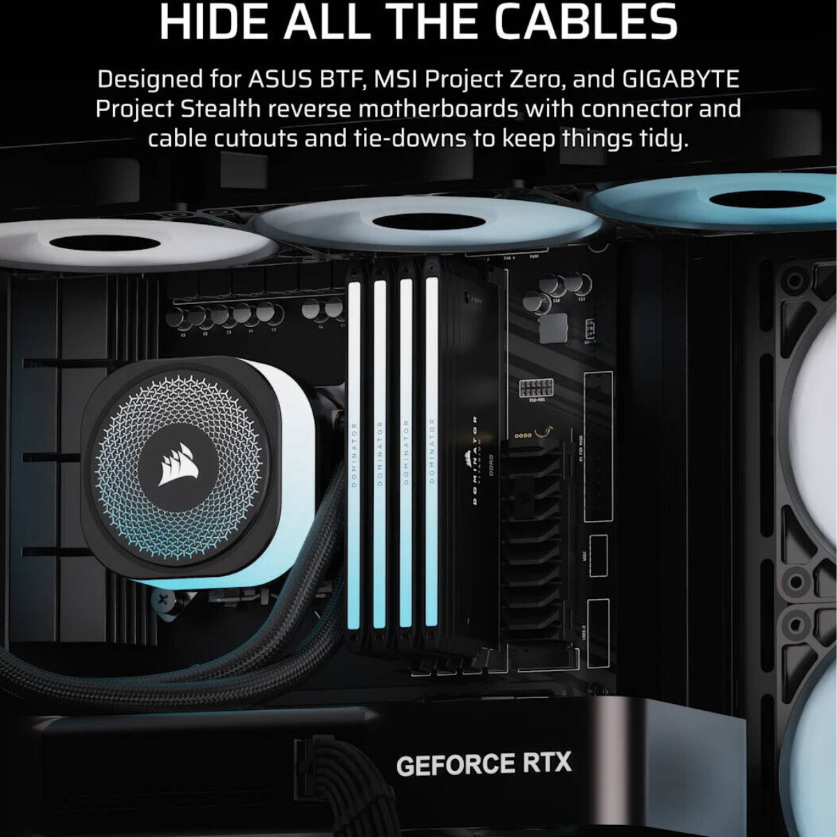 Corsair FRAME 4500X RS-R ARGB Panoramic Glass Mid-Tower PC Case, 3x RS-R ARGB Fans, 360mm Radiator Support, USB-C, Black | CC-9011314-WW
