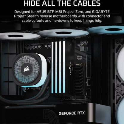Corsair FRAME 4500X RS-R ARGB Panoramic Glass Mid-Tower PC Case, 3x RS-R ARGB Fans, 360mm Radiator Support, USB-C, Black | CC-9011314-WW