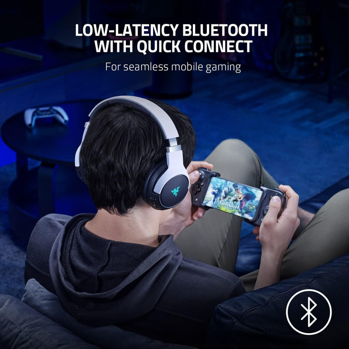 Razer Kaira Pro for PlayStation Dual Wireless Headset White/Black RZ04-04030100-R3M1, For PS5, With Haptics, 50mm Drivers Diameter, 20 Hz – 20 kHz Frequency Response, 108 dB Sensitivity,